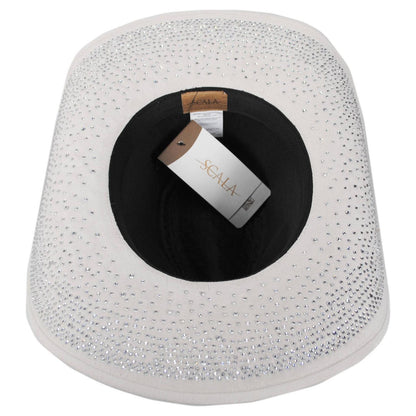 Scala | Joyce Rhinestone Western Hat | 106450 | under | IVORY