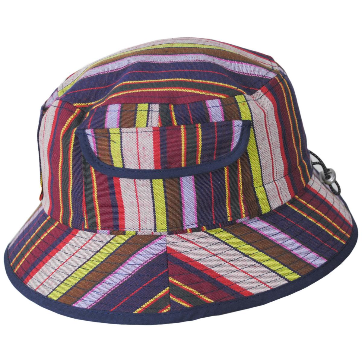 Kangol | Multi Color Stripe Polyester Blend Bucket Hat | 185824 | profile | PREPPY MULTI