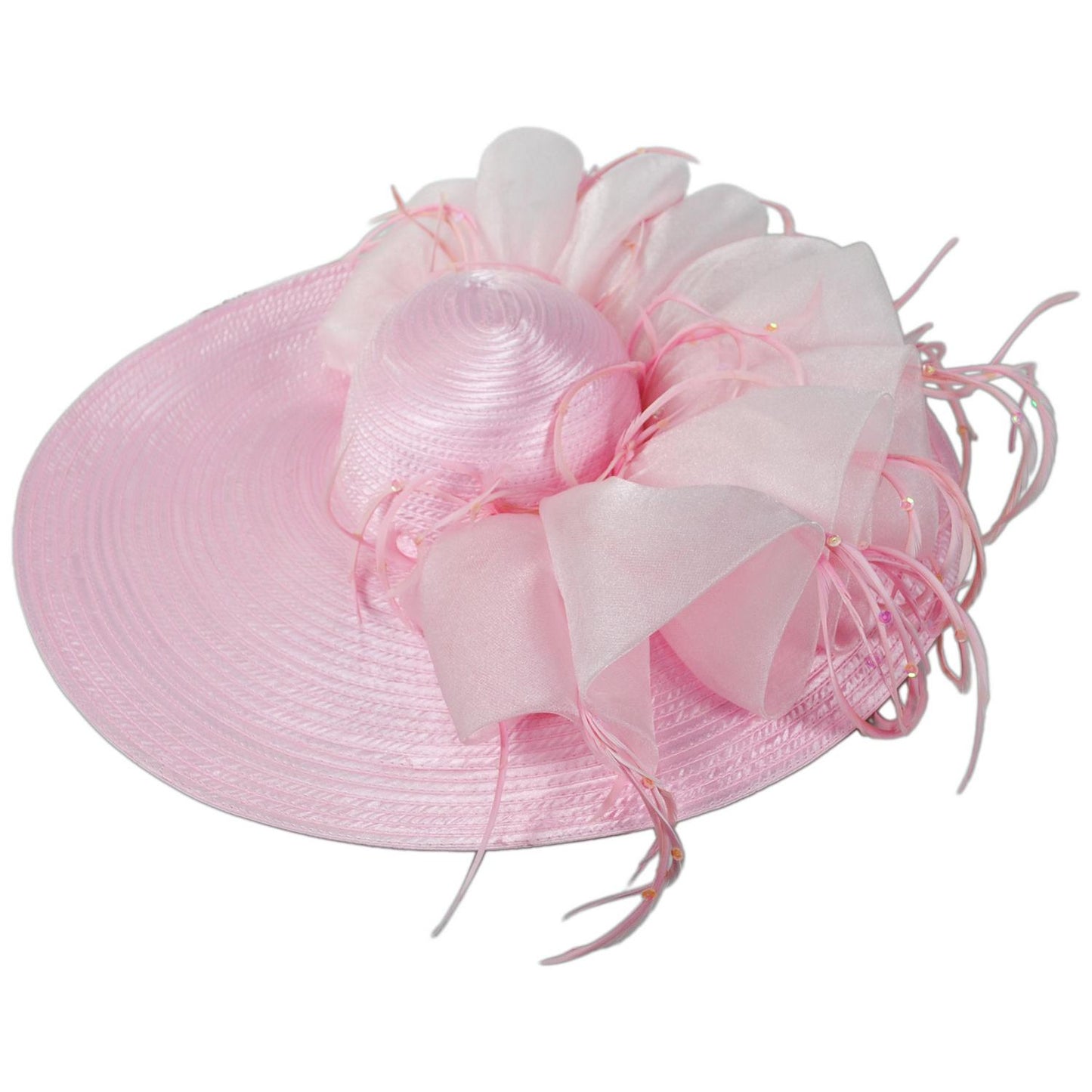 Whittall & Shon | Organza Ruffles Satin Swinger Dress Hat | 124294 | top | PINK