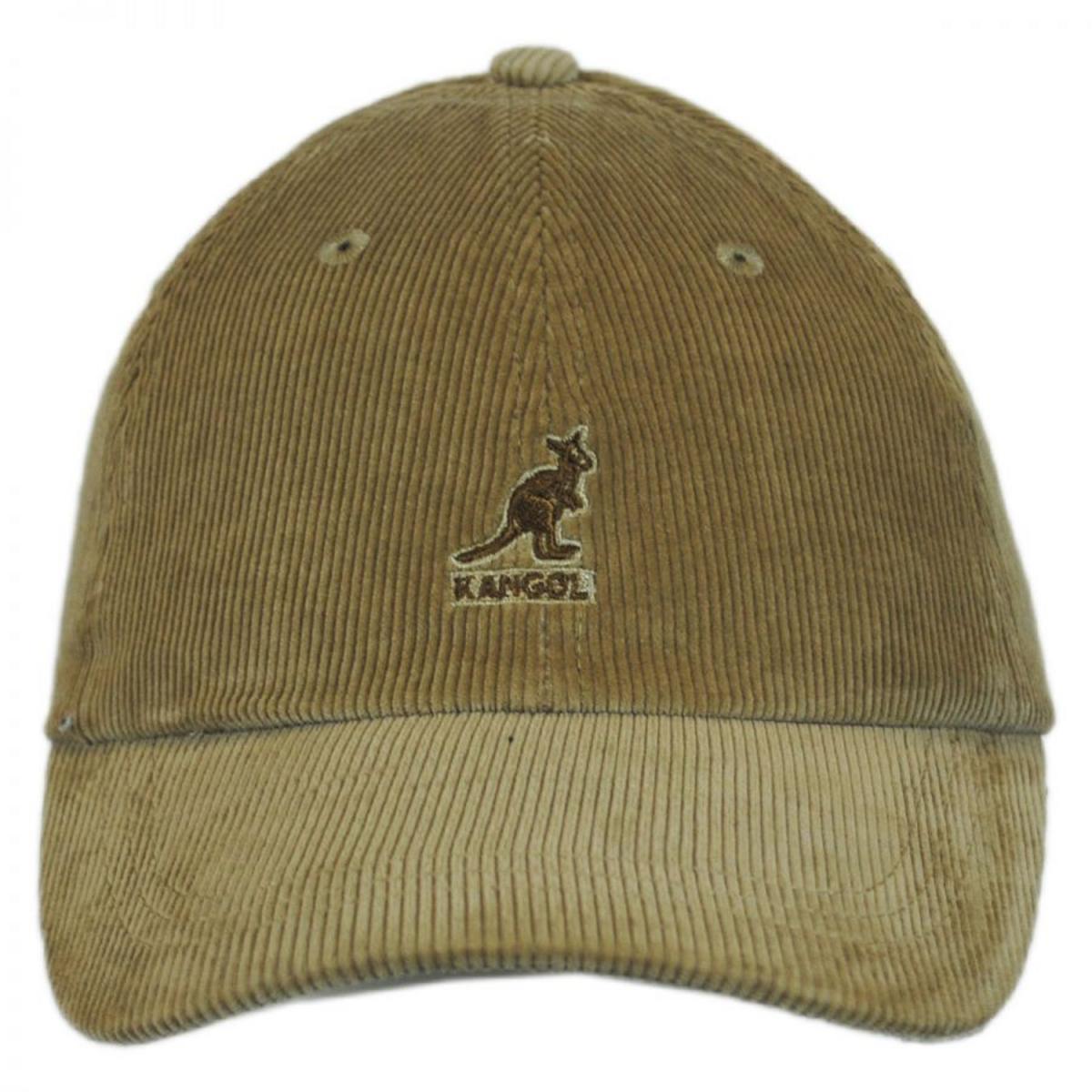 Kangol | Logo Corduroy Strapback Baseball Cap Dad Hat | 201182 | front | BEIGE