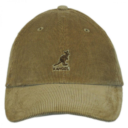 Kangol | Logo Corduroy Strapback Baseball Cap Dad Hat | 201182 | front | BEIGE