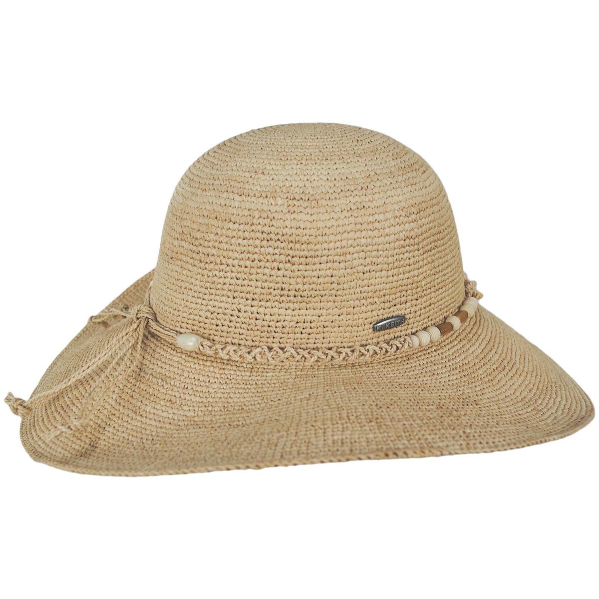 Karen Keith | Fiesta Island Raffia Crochet Straw Swinger Sun Hat | 102238 | profile | NATURAL