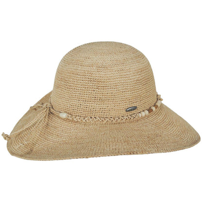 Karen Keith | Fiesta Island Raffia Crochet Straw Swinger Sun Hat | 102238 | profile | NATURAL