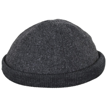 Dorfman Pacific | Skully Melton Wool Blend Skull Cap | 500042 | profile | CHARCOAL