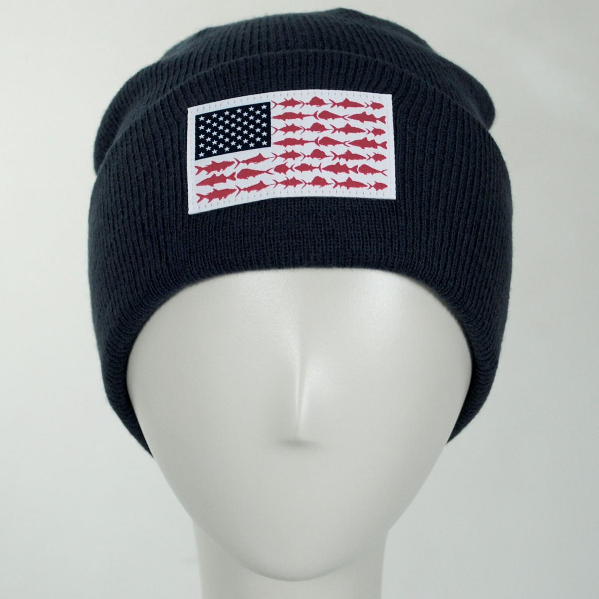Columbia Sportswear | Fish Flag Acrylic Knit Cuffed Beanie Hat | 500741 | front | CARBON