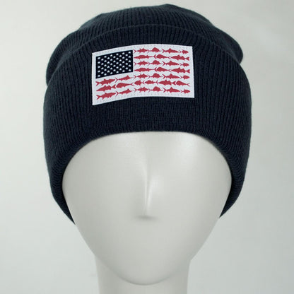 Columbia Sportswear | Fish Flag Acrylic Knit Cuffed Beanie Hat | 500741 | front | CARBON