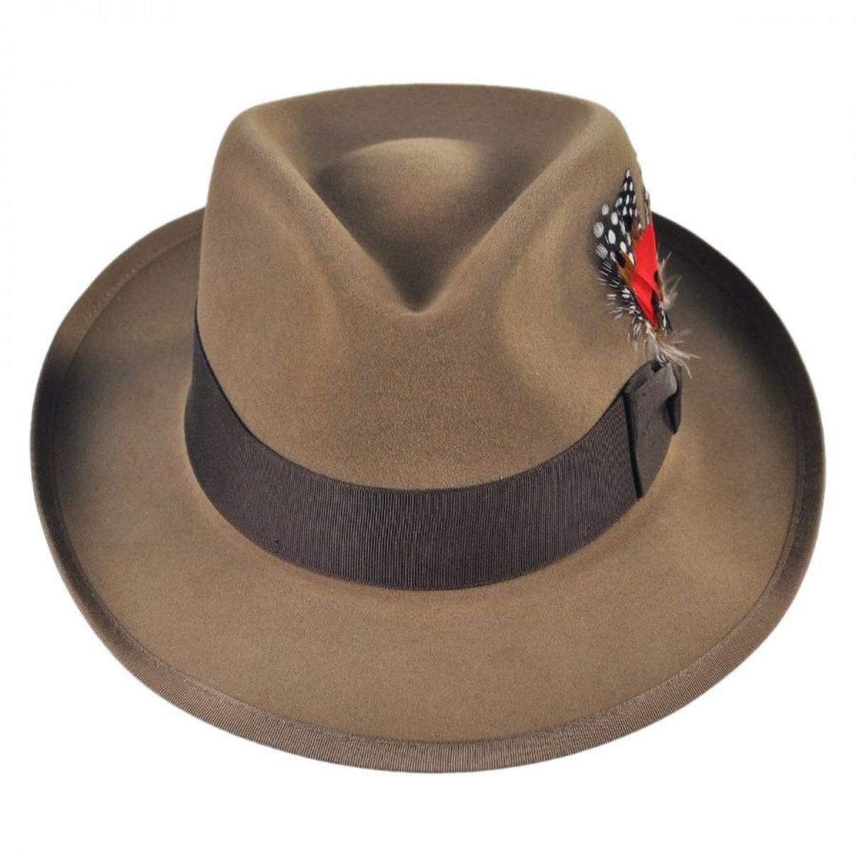 Stetson | Whippet Fur Felt Fedora Hat | 130635 | front | TAWNY