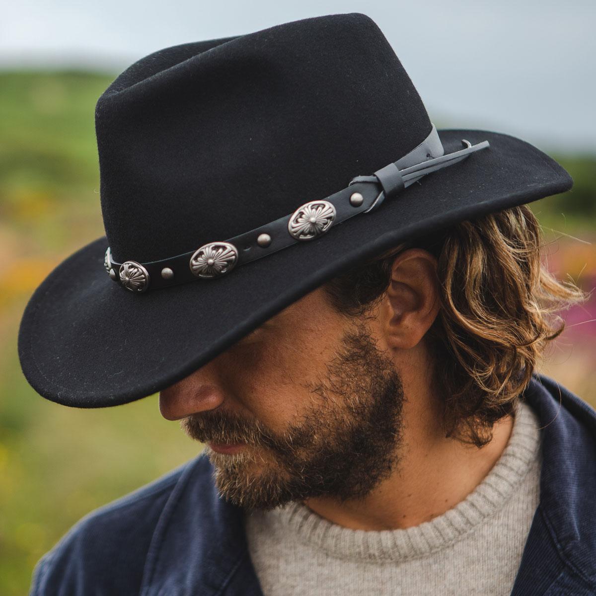 Jaxon Hats | Tombstone Wool Felt Cowboy Hat | 135012 | lsmone | BLACK