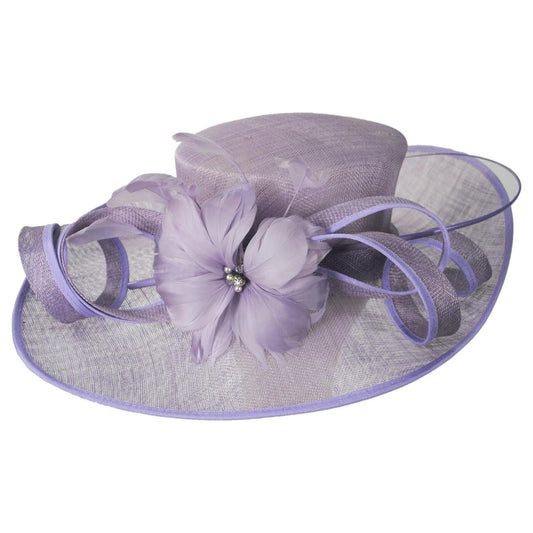 Something Special | Minerva Sinamay Straw Boater Dress Hat | 121383 | lead | VIOLET