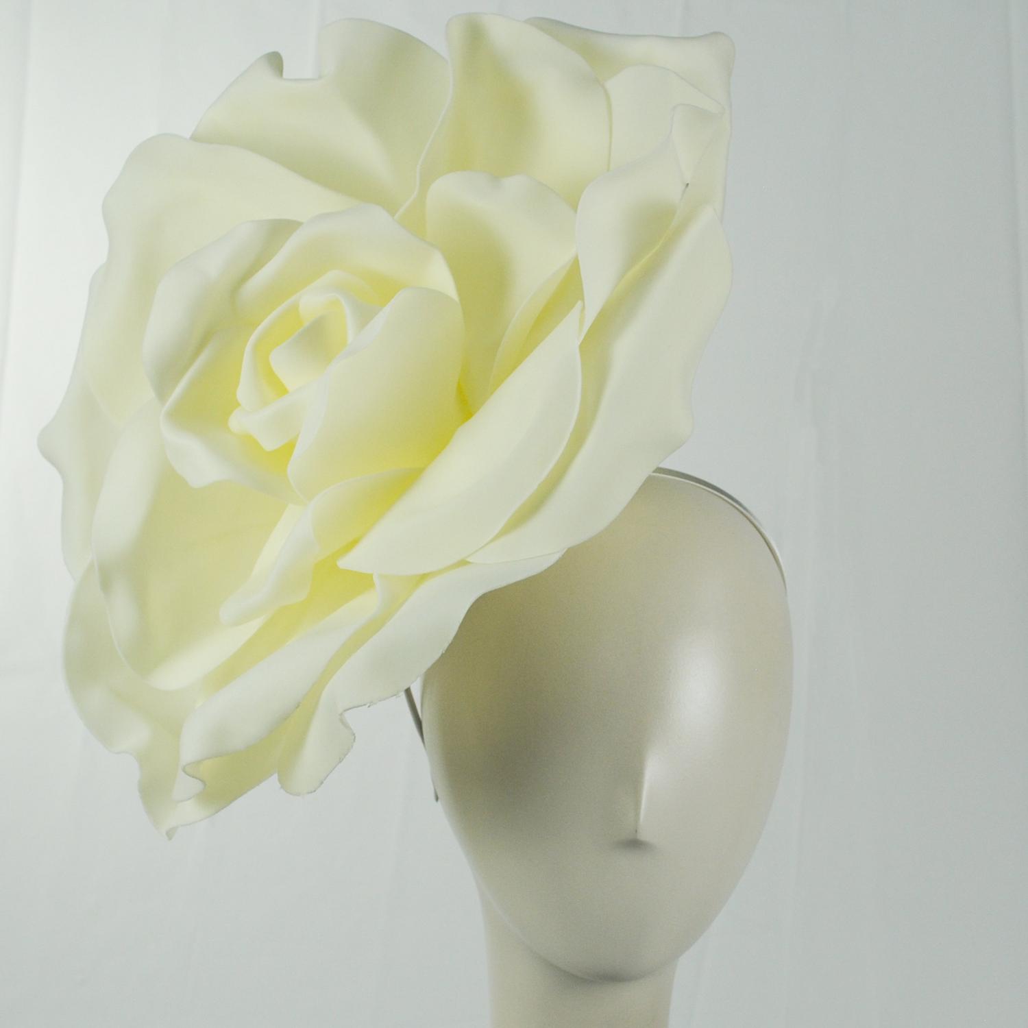 Sophia | Oversized Rose Fascinator Hat | 122900 | front | IVORY