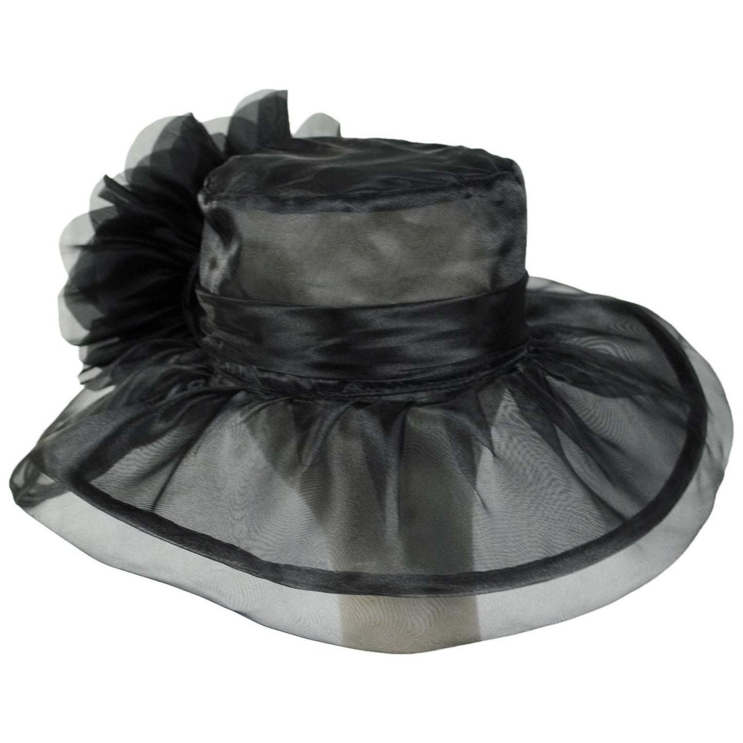 Sophia | Flower Clip Organza Dress Hat | 122910 | lead | BLACK