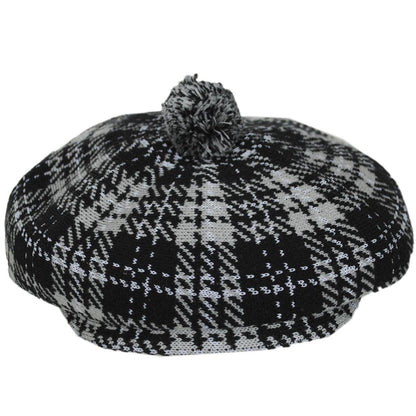 Kangol | New Heritage Pom-Pom Newsboy Cap | 160842 | front | BLACK CHECK