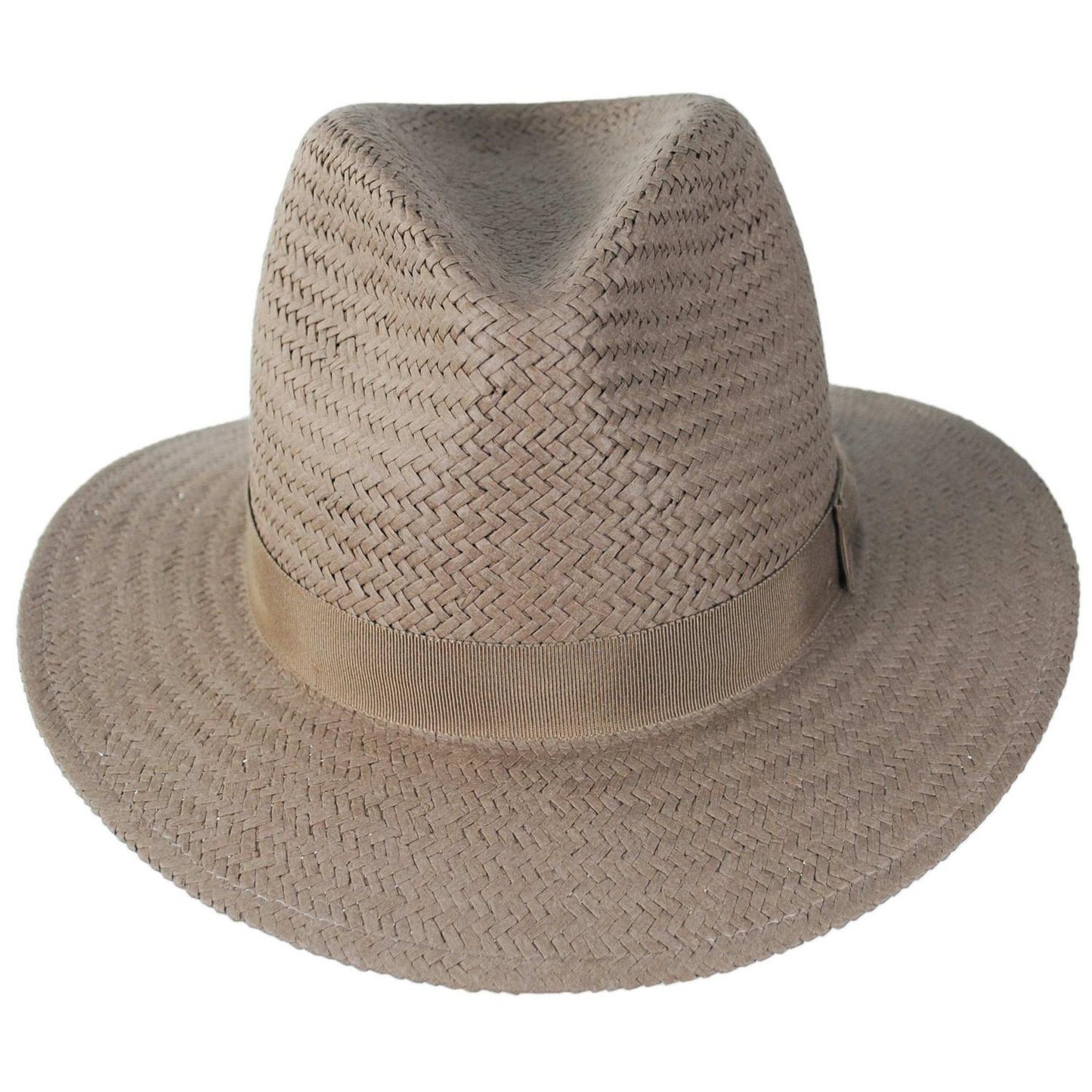 Bailey 1922 | Curtis Sun Raindura Straw Safari Fedora Hat | 127938 | front | STONE