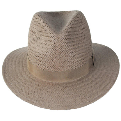 Bailey 1922 | Curtis Sun Raindura Straw Safari Fedora Hat | 127938 | front | STONE