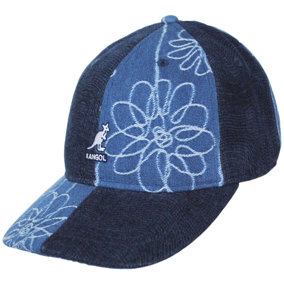 Kangol | Denim Mashup Strapback Baseball Cap Dad Hat | 201132 | lead | MEDIUM BLUE FLORAL