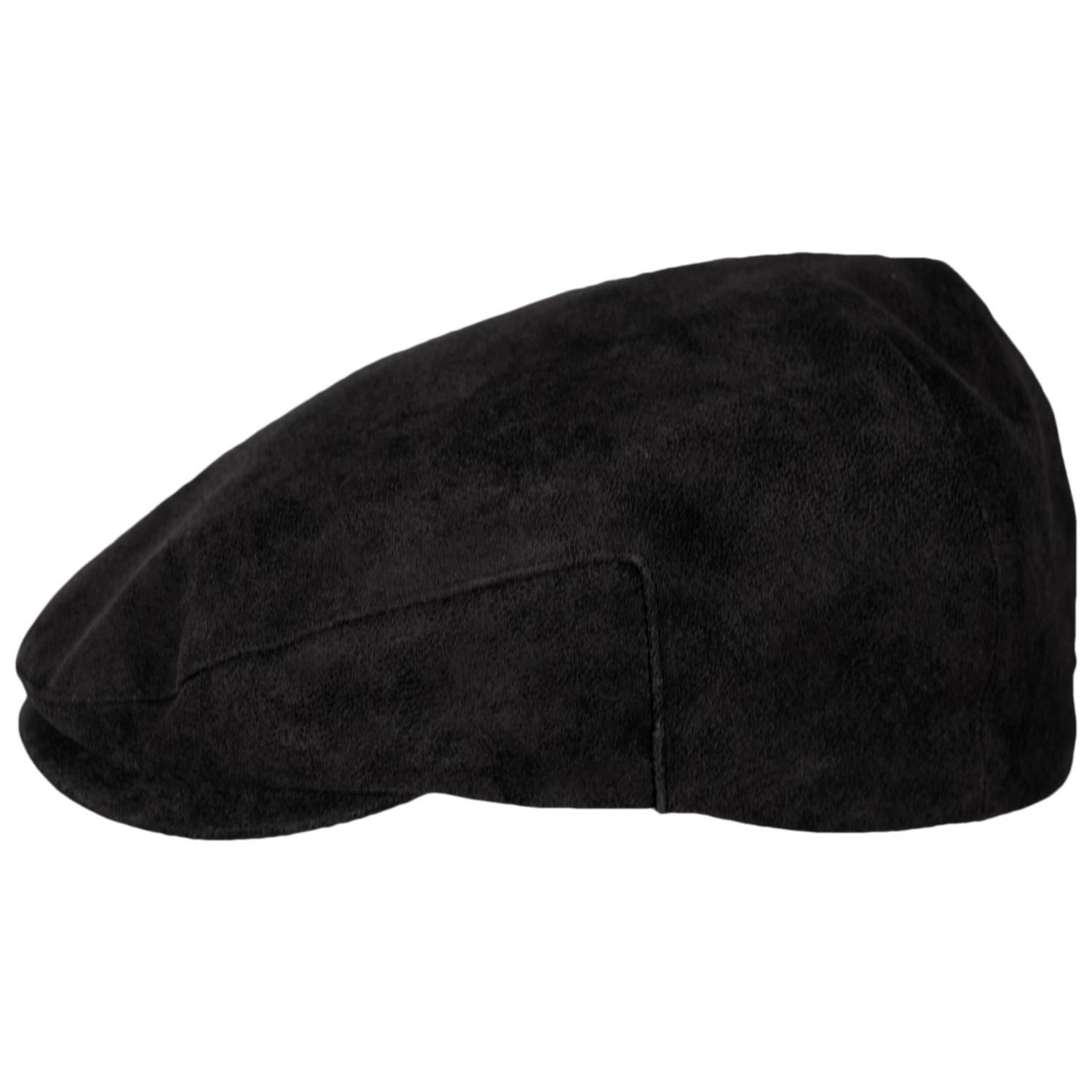 Scala | Rustic Leather Ivy Cap | 160295 | profile | BLACK