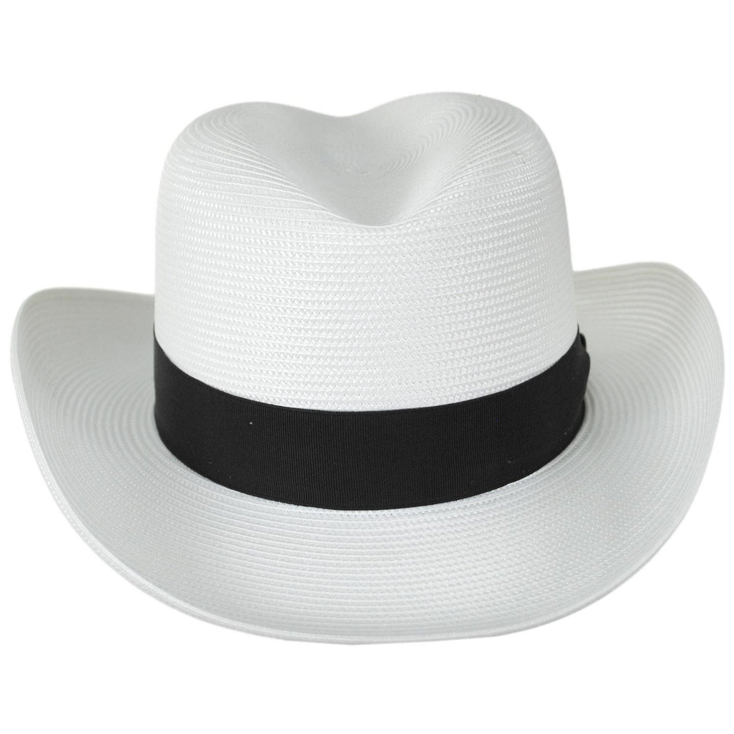 Stetson | El Dorado Florentine Milan Straw Homburg Hat | 127074 | front | WHITE