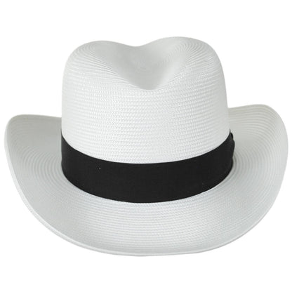 Stetson | El Dorado Florentine Milan Straw Homburg Hat | 127074 | front | WHITE