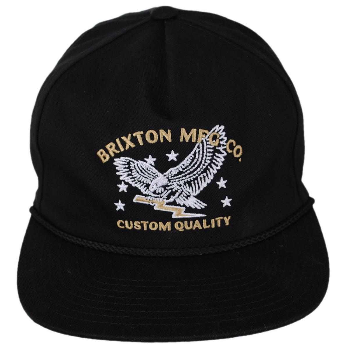 BRIXTON HATS | Lamont Cotton Snapback Baseball Cap | 201887 | front | BLACK