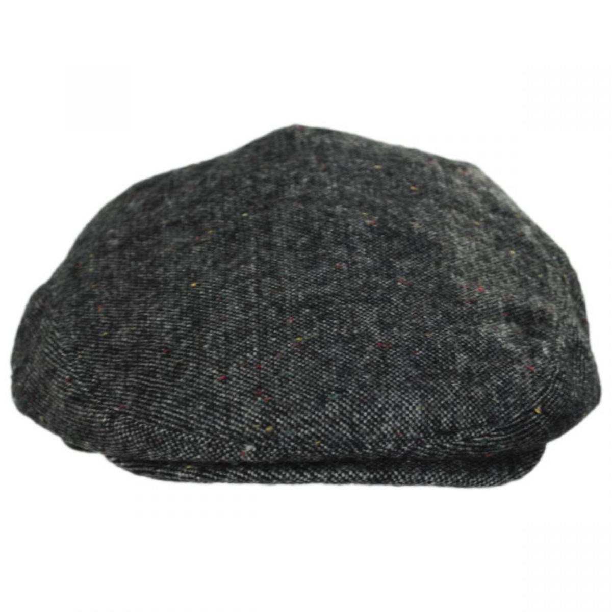 Jaxon Hats | Confetti Tweed Wool Blend Ivy Cap | 167566 | front | BLACK/MULTI