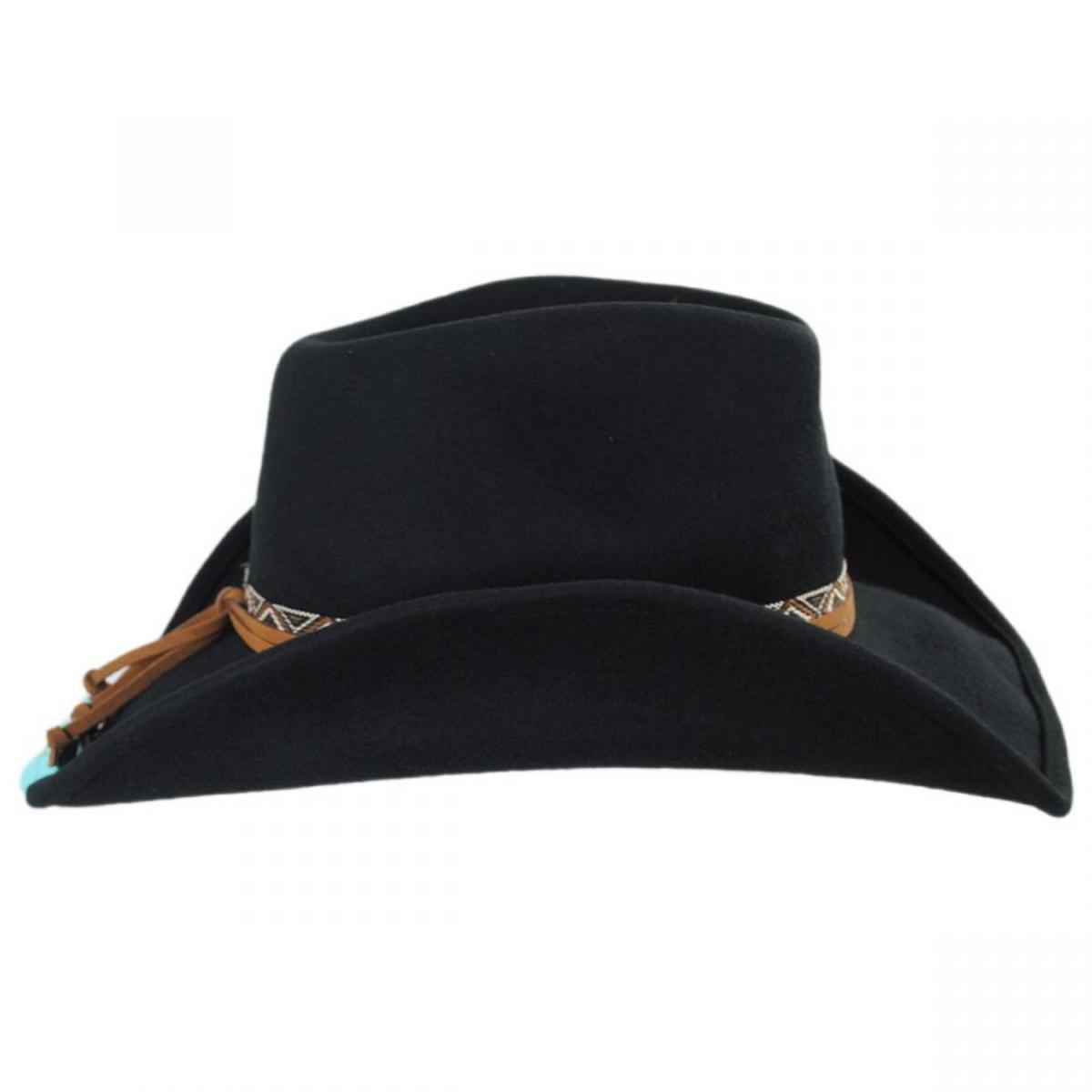 Scala | Motya Wool Felt Western Hat | 123579 | profile | BLACK