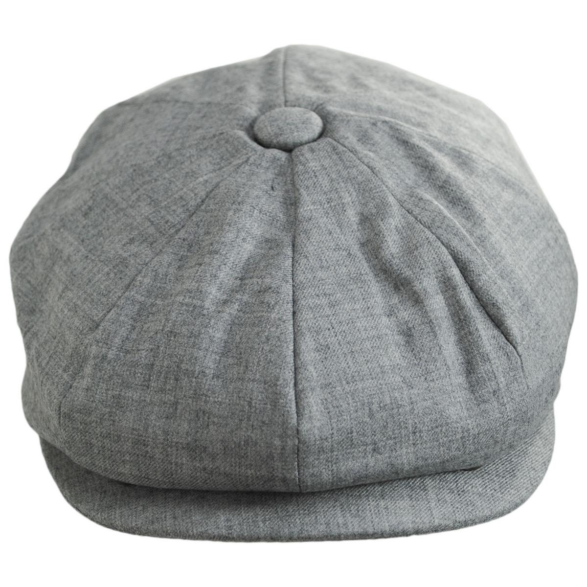 Baskerville Hat Company | Wholesale Cheltenham Wool Twill Newsboy Cap B2B Pre-Pack | B2B167667 | front | HEATHER GREY