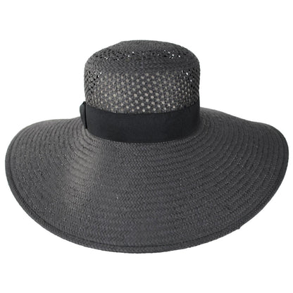 San Diego Hat Company | Clara Toyo Straw Lampshade Sun Hat | 103592 | front | BLACK