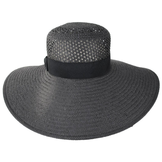 San Diego Hat Company | Clara Toyo Straw Lampshade Sun Hat | 103592 | front | BLACK