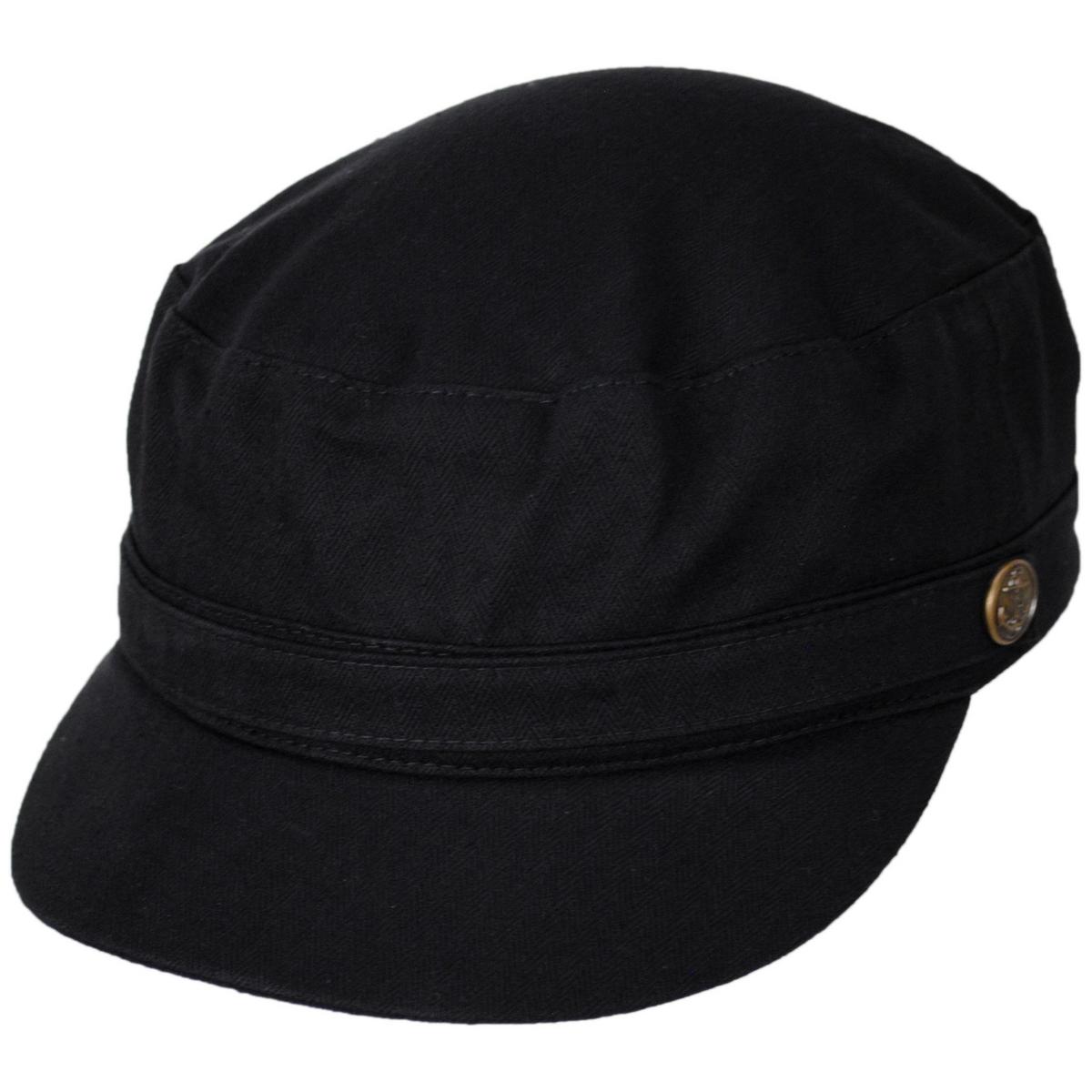 Jaxon Hats | Herringbone Cotton Cadet Cap | 222300 | lead | BLACK