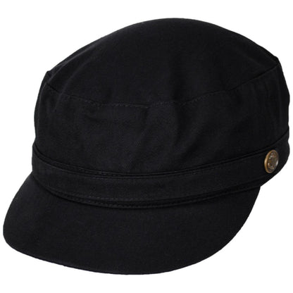 Jaxon Hats | Herringbone Cotton Cadet Cap | 222300 | lead | BLACK