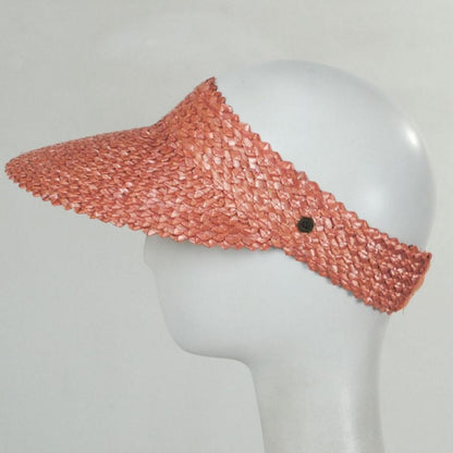 Hemlock Hat Co. | Capri Wheat Straw Visor | 195950 | profile | ROSE