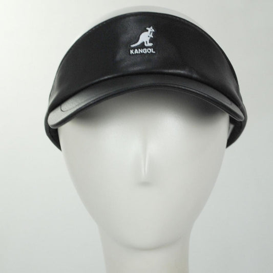 Kangol | Faux Leather Visor | 195607 | front | BLACK