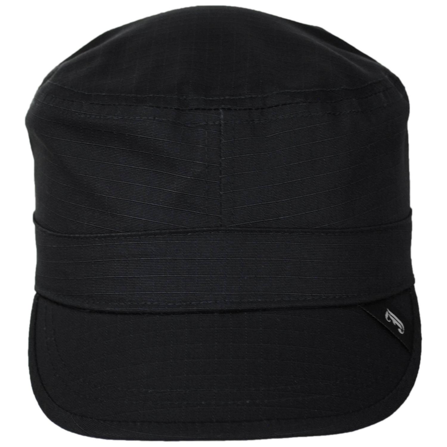 Jaxon Hats | Ripstop Cotton Cadet Cap | 222399 | front | BLACK