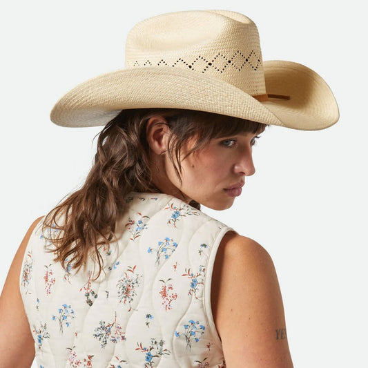 BRIXTON HATS | Laredo Panama Straw Western Hat | 128360 | lsfone | CATALINA SAND