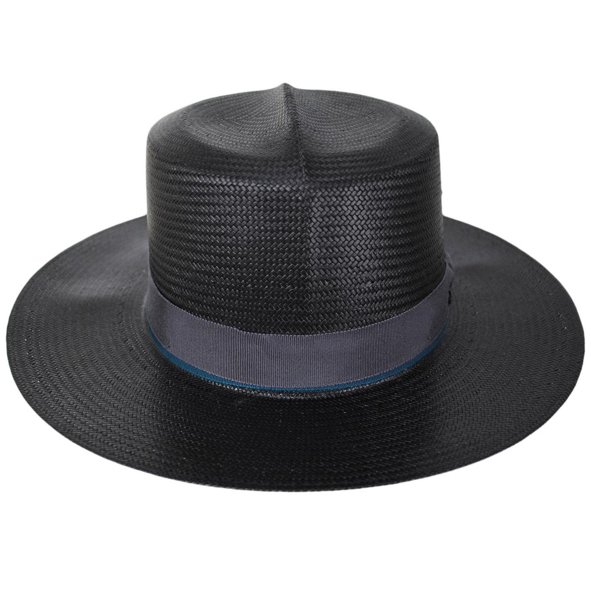 Bailey 1922 | Newhall Shantung LiteStraw Boater Hat | 127897 | front | BLACK