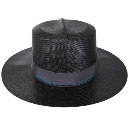 Bailey 1922 | Newhall Shantung LiteStraw Boater Hat | 127897 | front | BLACK