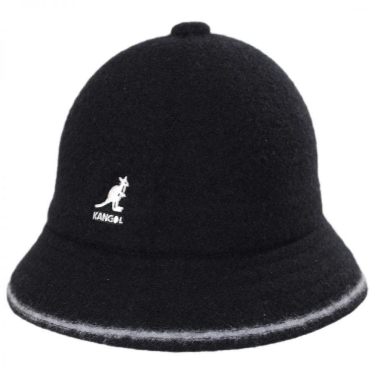 Kangol | Striped Casual Wool Bucket Hat | 185726 | lead | BLACK/OFF WHITE