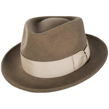 Bigalli | Quick Step Wool Felt Fedora Hat | 131439 | lead | KHAKI