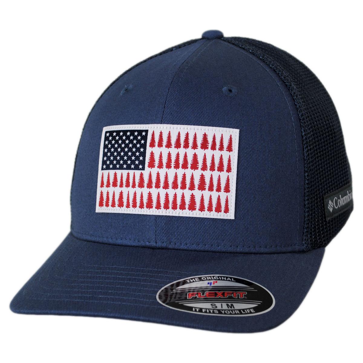 Columbia Sportswear | Tree Flag Mesh Flexfit Fitted Baseball Cap | 400139 | lead | DARK MOUNTAIN