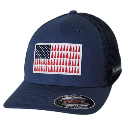 Columbia Sportswear | Tree Flag Mesh Flexfit Fitted Baseball Cap | 400139 | lead | DARK MOUNTAIN