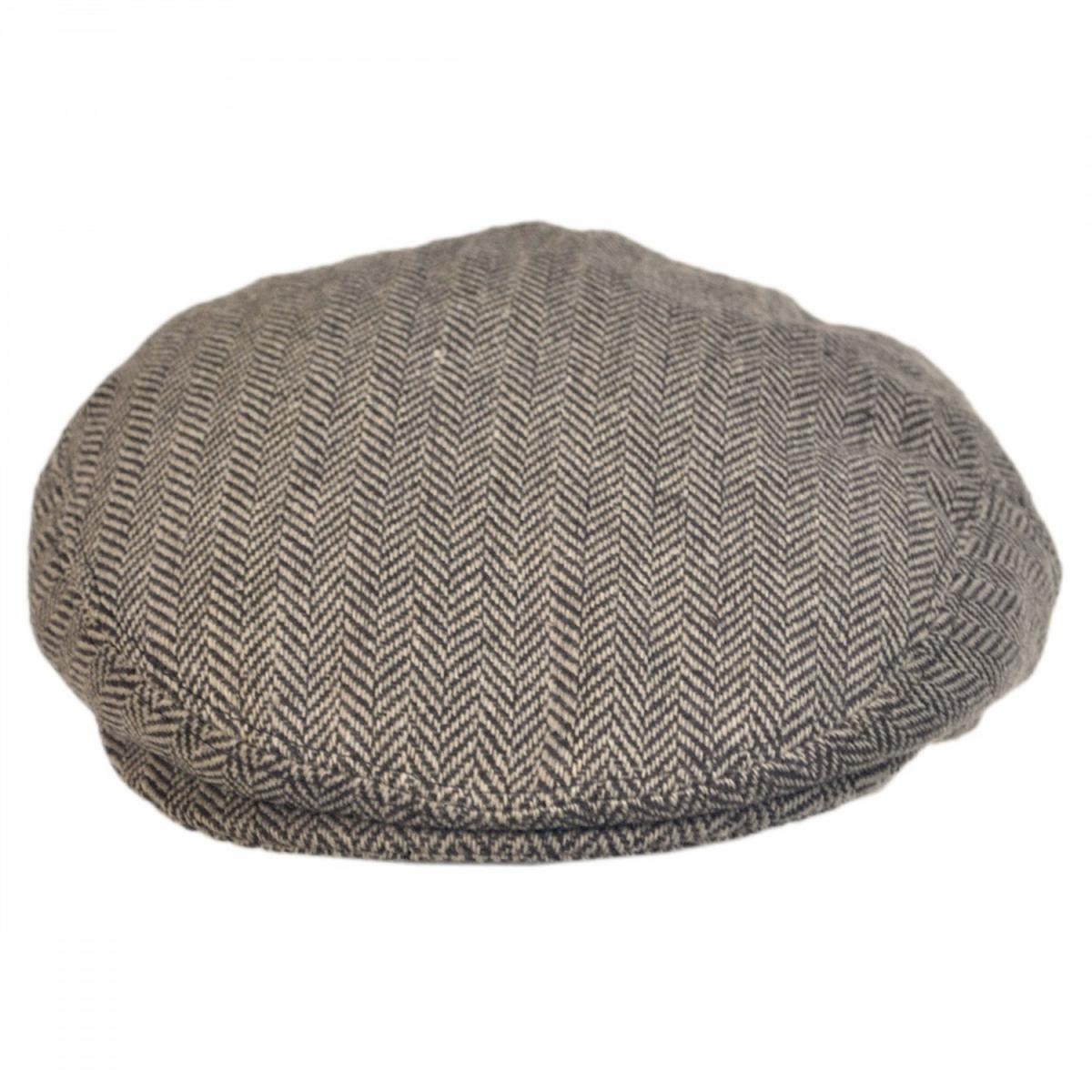 Jaxon Hats | Herringbone Wool Blend Ivy Cap | 167750 | front | BROWN