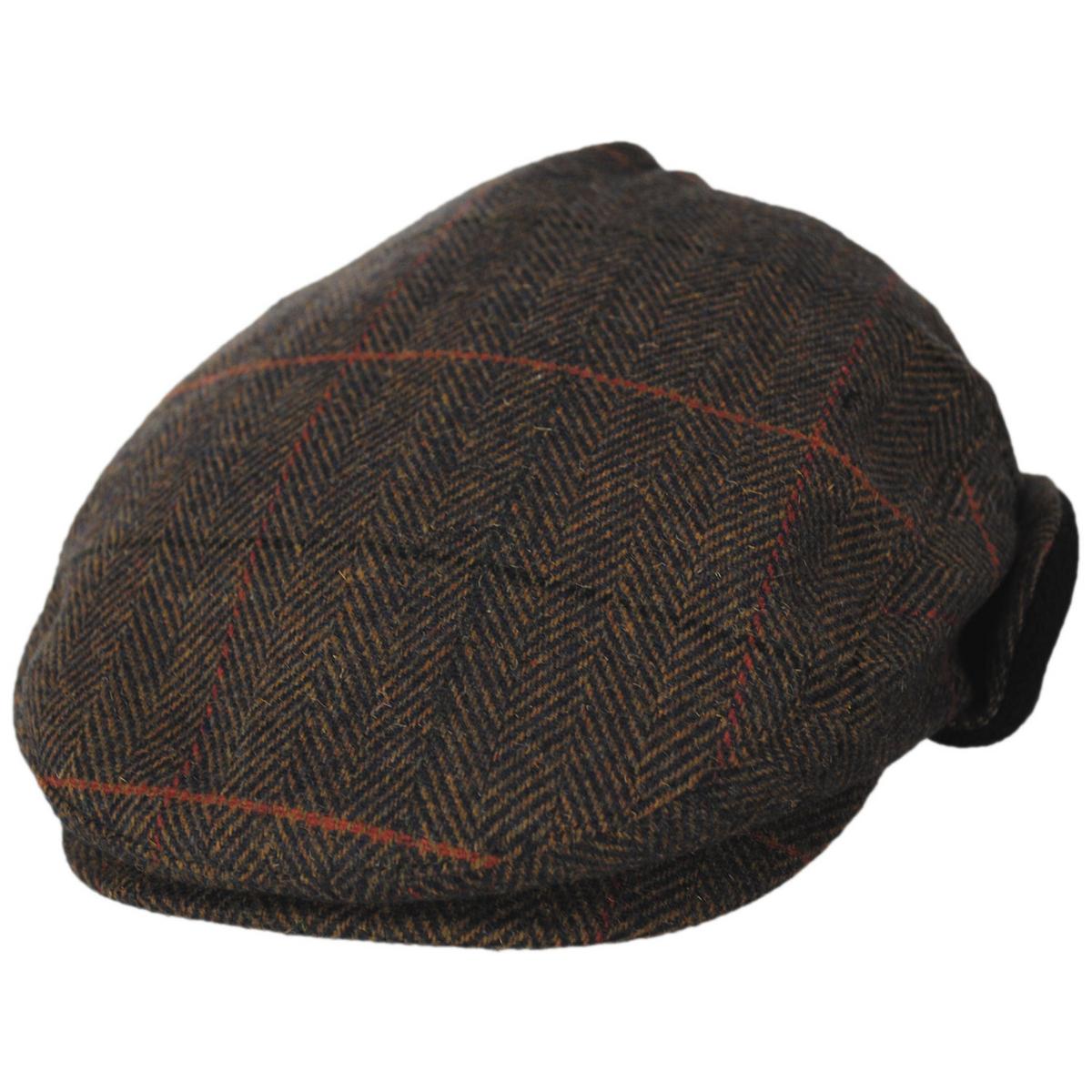 BRIXTON HATS | Hooligan Wool Blend Earflap Ivy Cap | 161576 | lead | BRONZE/BLACK/RED