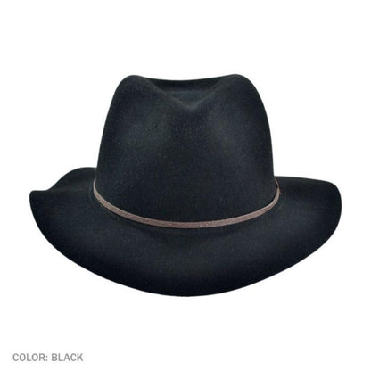Bailey 1922 | Jackman Rollable Wool LiteFelt Fedora Hat | 130074 | front | BLACK
