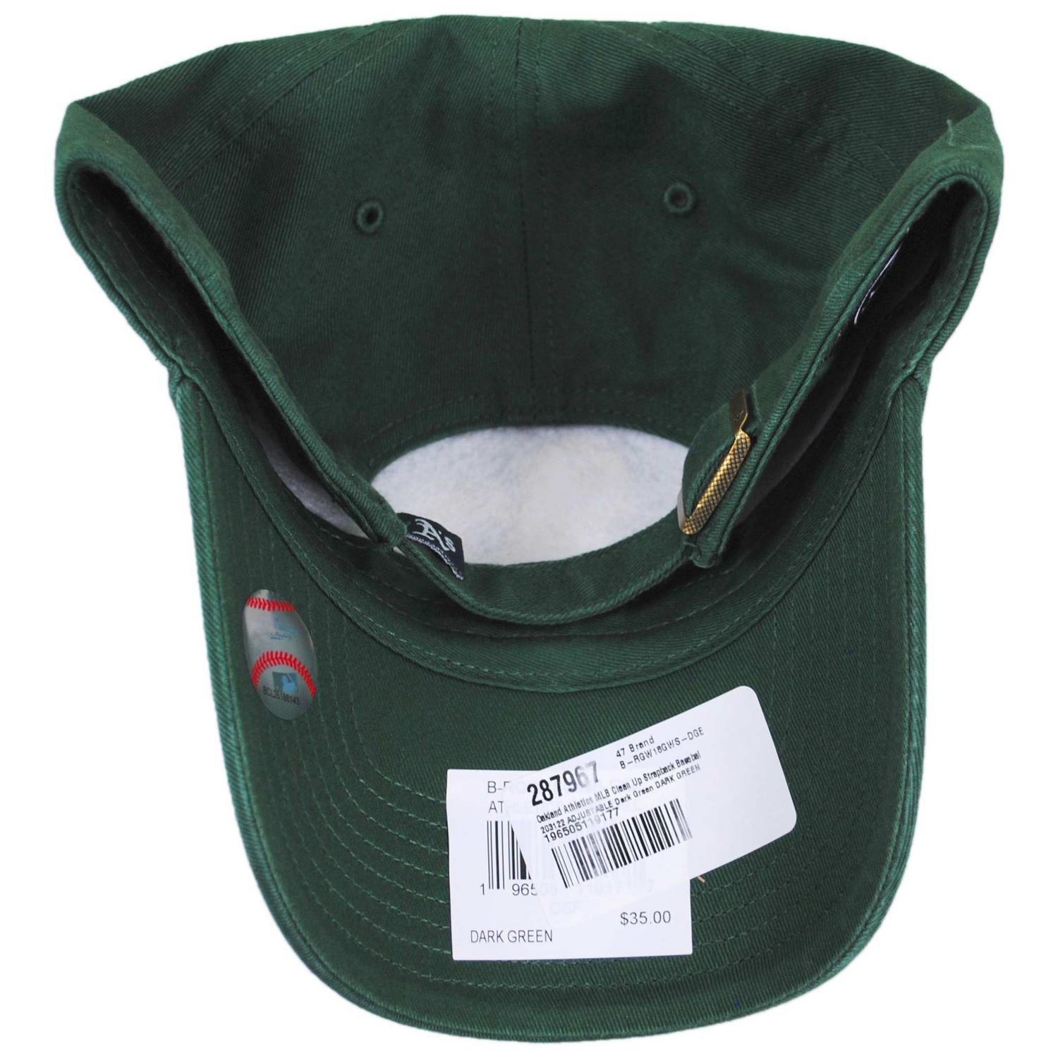 47 Brand | Oakland Athletics MLB Clean Up Strapback Baseball Cap Dad Hat | 203122 | under | DARK GREEN