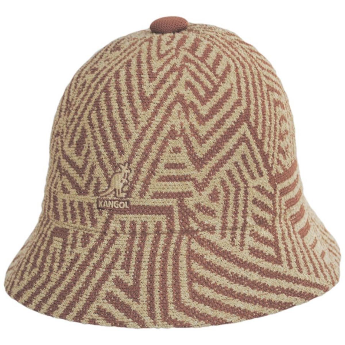 Kangol | Virtual Grid Casual Bucket Hat | 185801 | lead | MAHOGANY/OAT