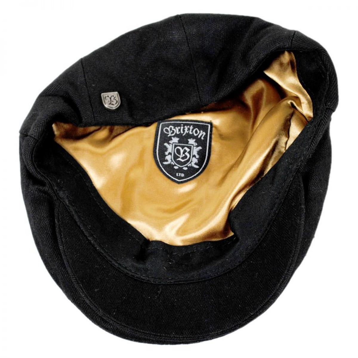 BRIXTON HATS | Hooligan Herringbone Cotton Ivy Cap | 161502 | under | BLACK