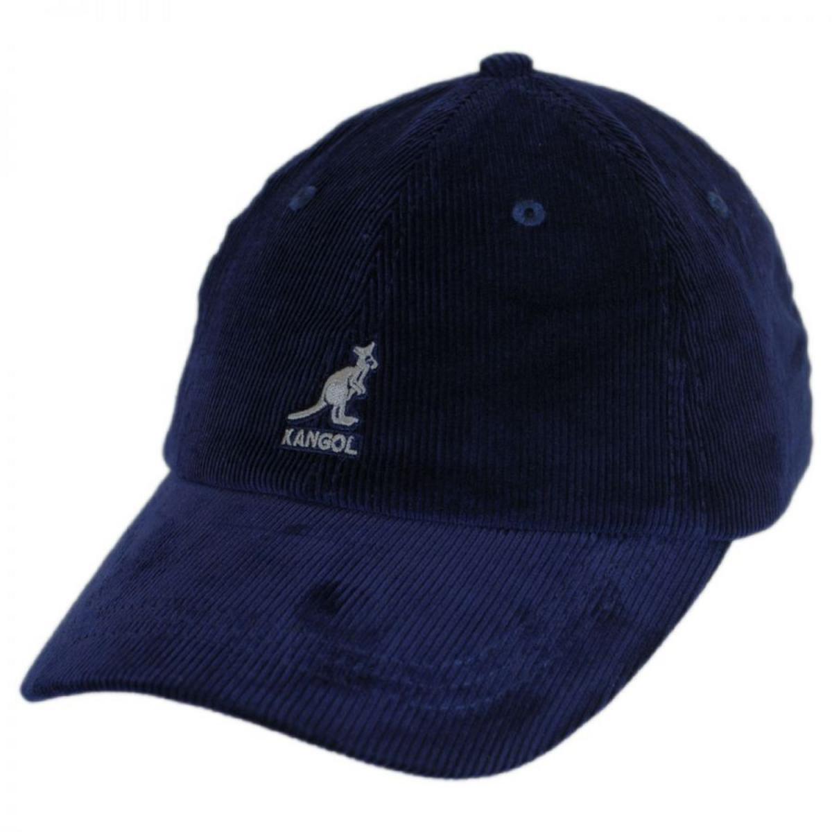 Kangol | Logo Corduroy Strapback Baseball Cap Dad Hat | 201182 | lead | NAVY