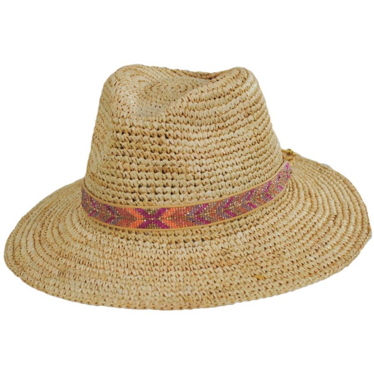 NIKKI BEACH | Alexis Raffia Crochet Fedora Hat | 102739 | lead | NATURAL