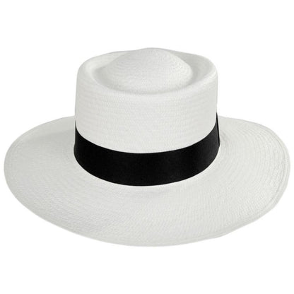Hats Montecristi | Panama Straw Grade 10 Gambler Hat | 127129 | front | BLEACH