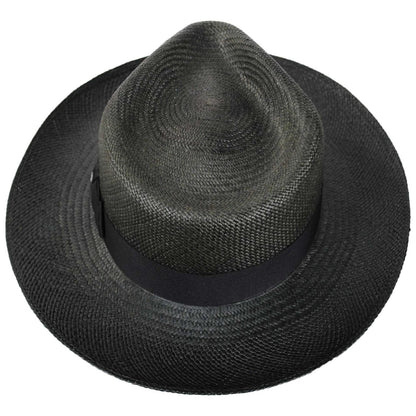 Jaxon Hats | Slicker Grade 8 Panama Straw Fedora Hat | 127151 | top | BLACK